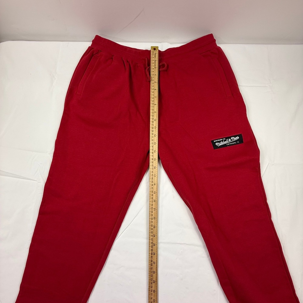 Mitchell & Ness Mens XL Red Fleece Jogger Sweatpants Nostalgia Co Athletic Pants - Picture 3 of 9